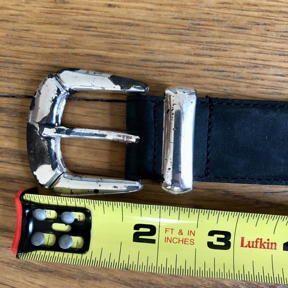 Vintage Erreghè Gray Embroidered Leather Belt Made in Italy Size Small - Picture 2 of 9